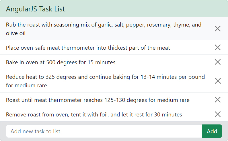 AngularJS Task List App